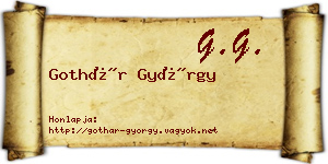 Gothár György névjegykártya
