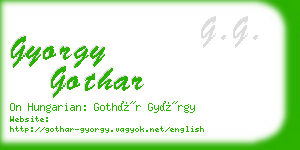 gyorgy gothar business card